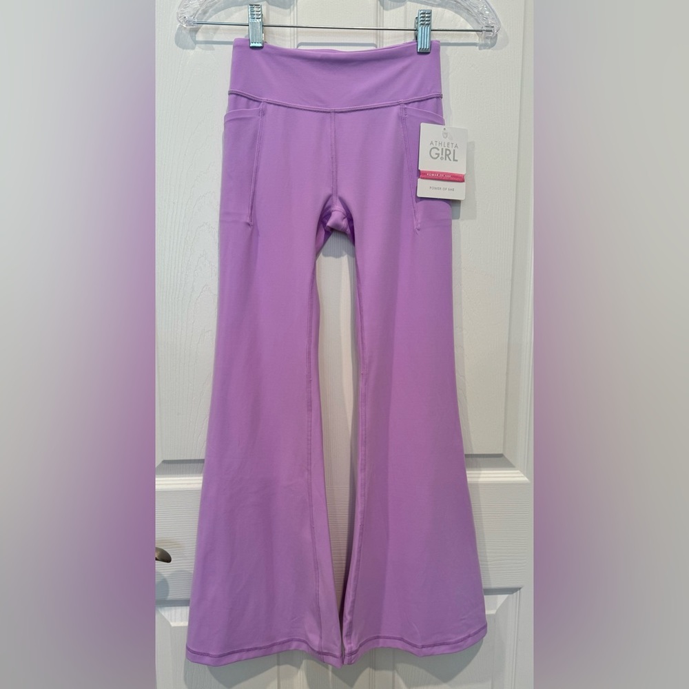 Athleta Girl Stash Your Treasures Ultra Flare Pant, size Medium, pink/purple